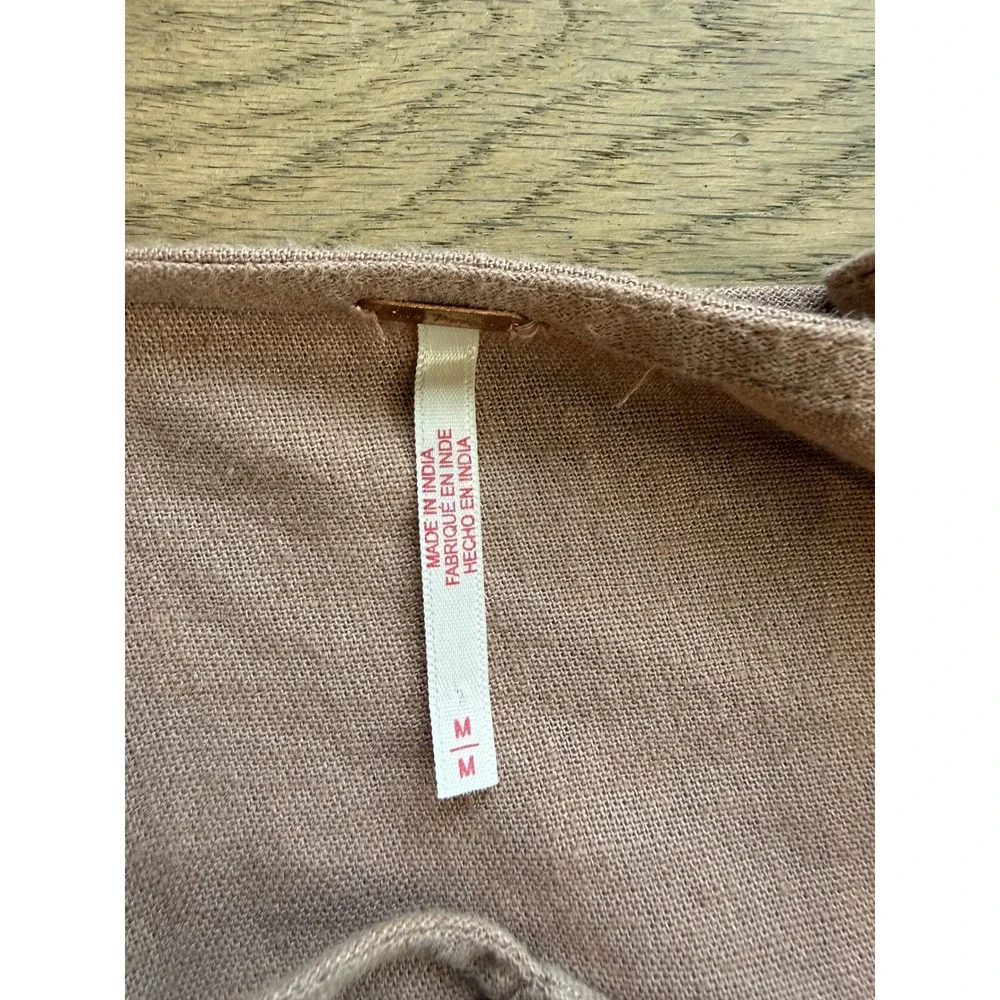 Free People Linen Blend Side Button Midi Slip Dress Mauve Brown Size‎ M - Picture 8 of 12